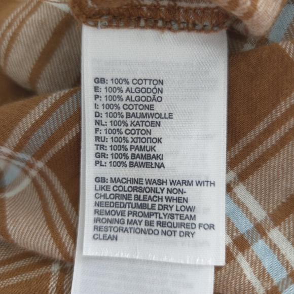 The North Face Men's Tan Brown Plaid Button-Down Short-Sleeve Shirt - Picture 6 of 6